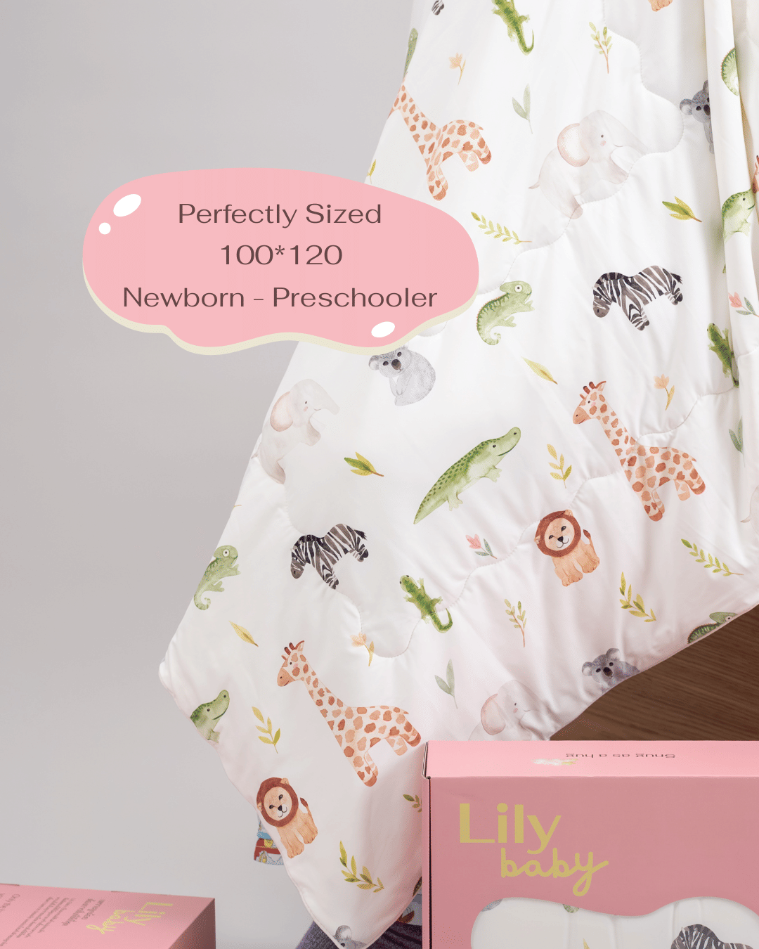 ผ้าห่มสำหรับเด็ก LILY BABY สัตว์ป่าสีเหลือง_5